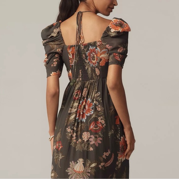 FARM Rio x Anthropologie Floral Midi Dress XS NWT Puff Sleeve Boho - Picture 4 of 12